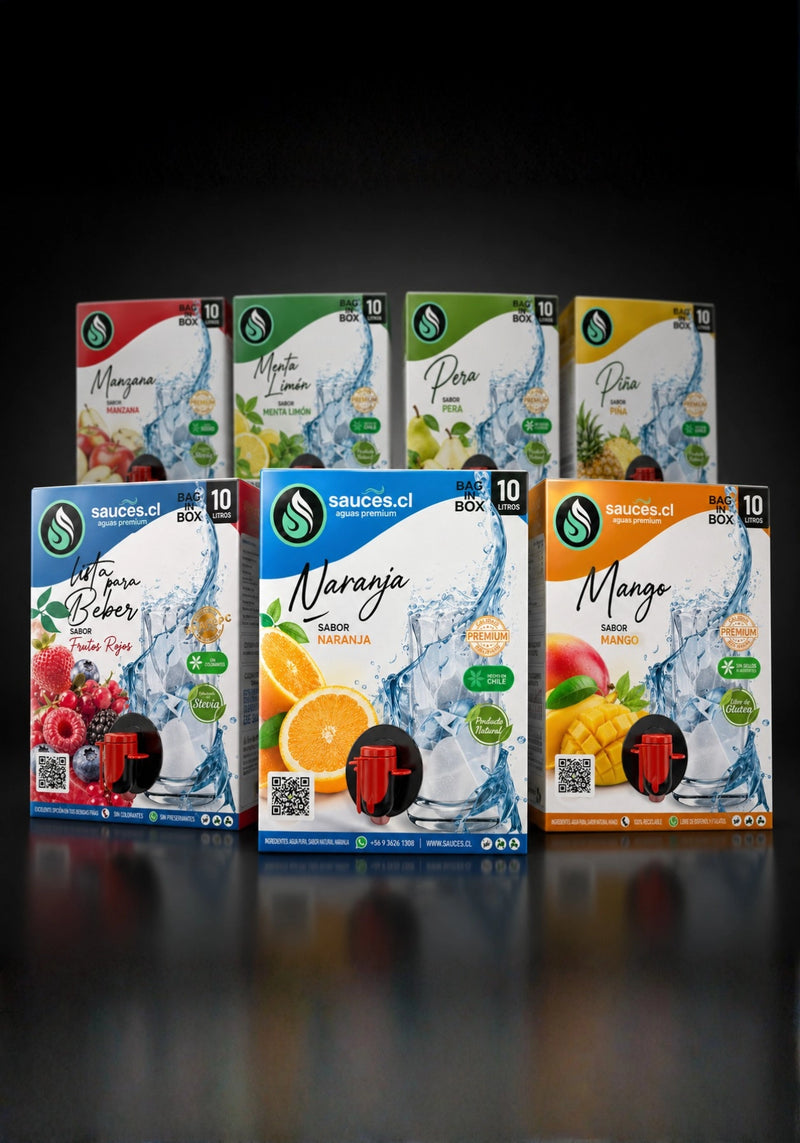 Pack de 3 Bag in Box 10L Sauces Hydra-Boost de agua saborizada a elección