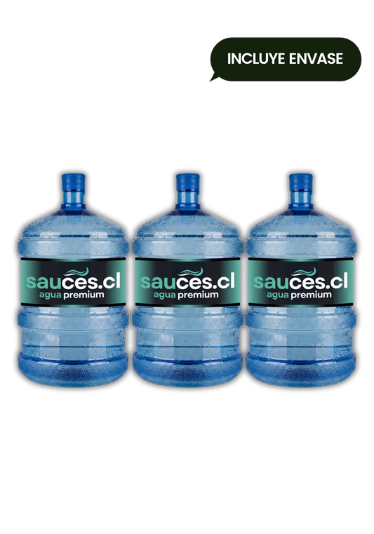 3 Bidones Agua Purificada 20L con Envase