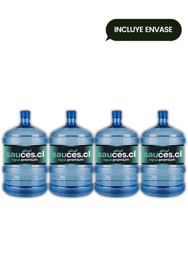 4 Bidones Agua Purificada 20L con Envase