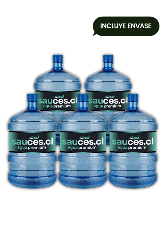 5 Bidones Agua Purificada 20L con Envase