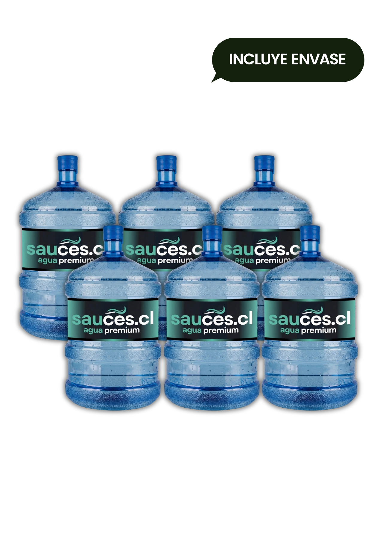 6 Bidones Agua Purificada 20L con Envase