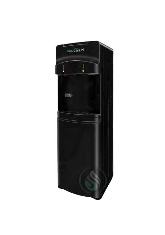 Dispensador CB-129F negro de pedestal con panel de 3 llaves, vista frontal