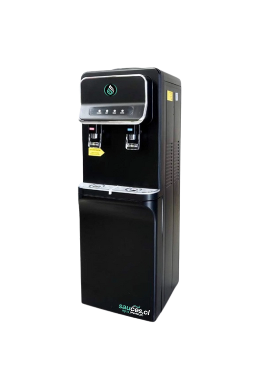 Dispensador de agua con compresor y frigobar LB-93 negro mate, vista frontal
