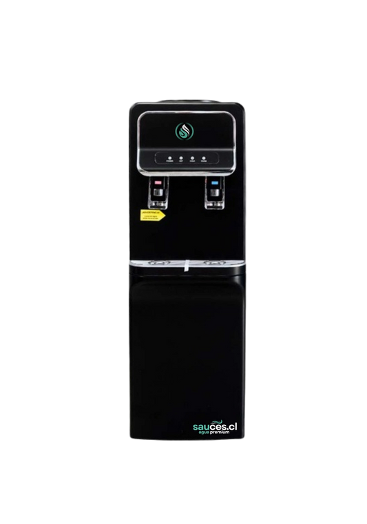 Dispensador LB-93 negro mate con panel de control y llaves, vista frontal