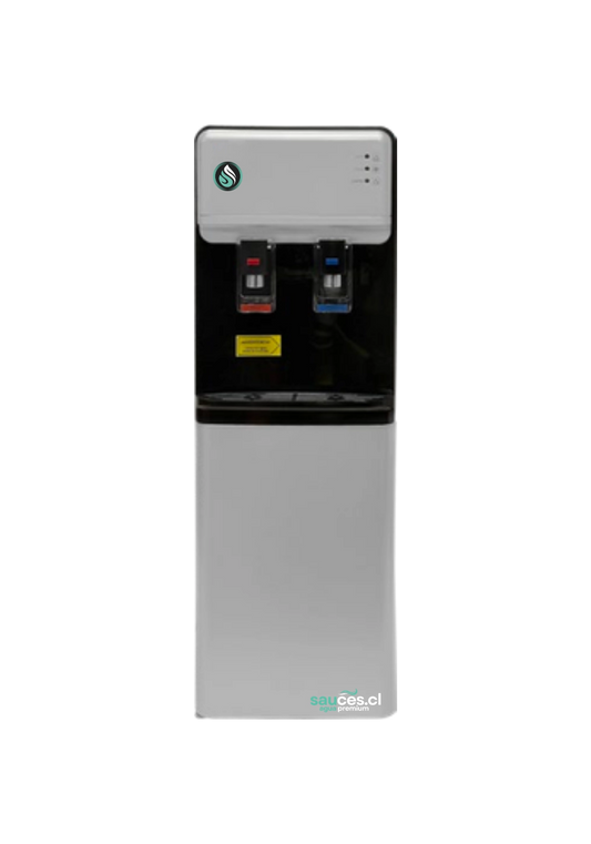 Dispensador LB-07B blanco de pedestal, vista frontal completa