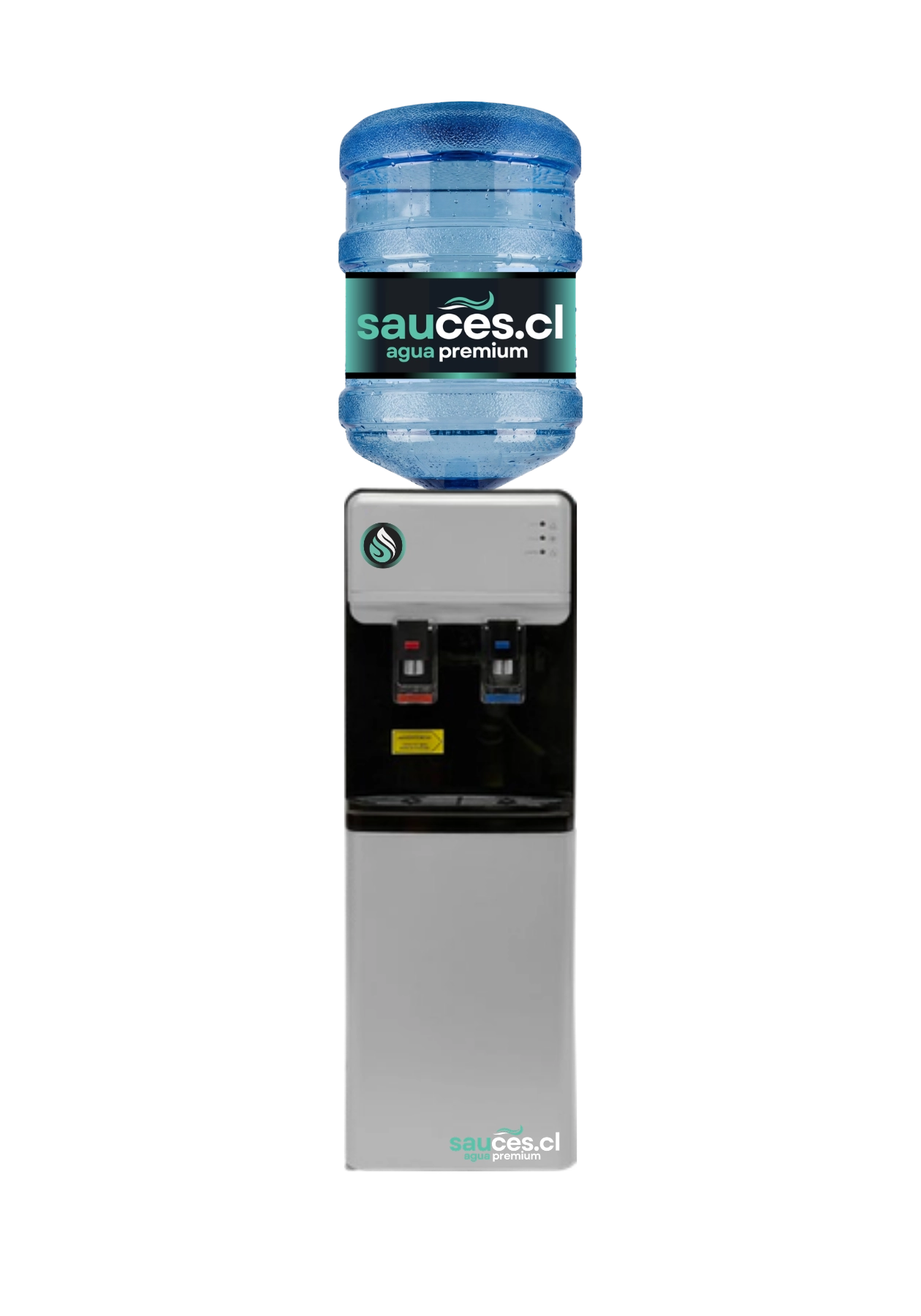Dispensador LB-07B blanco con botellón Sauces.cl instalado