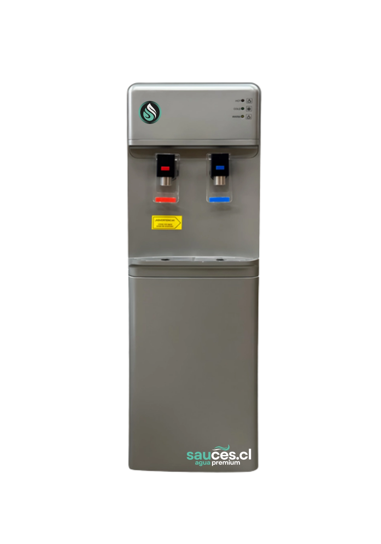 Dispensador de agua LB07-D gris acero de pedestal, vista frontal
