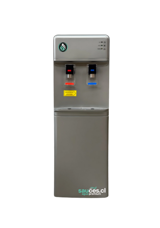 Dispensador de agua LB07-D gris acero de pedestal, vista frontal