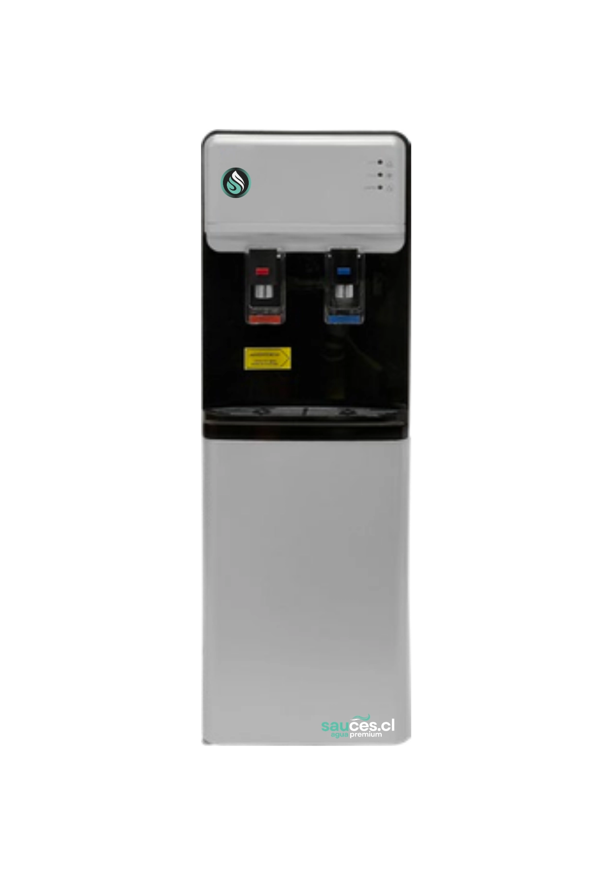 Dispensador LB-07D blanco de pedestal, vista frontal completa