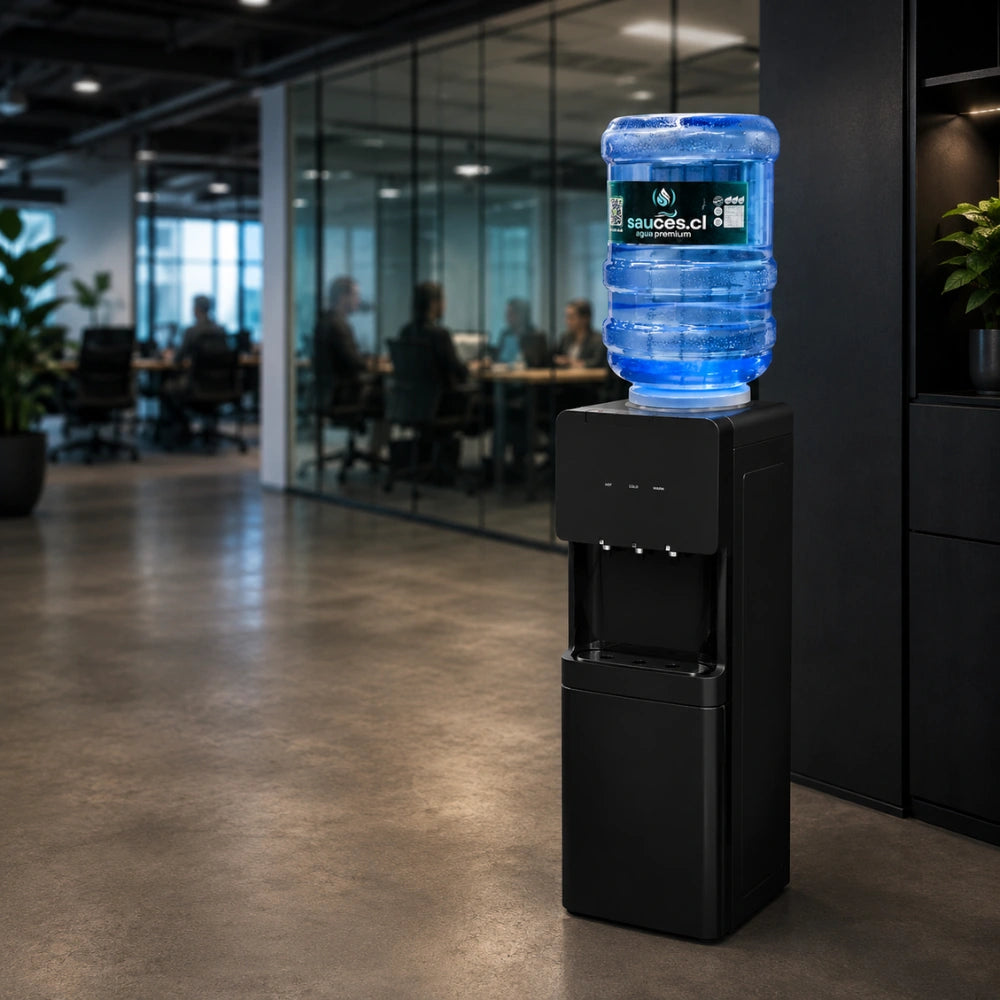 Dispensador de agua pedestal frío calor con bidón Sauces 20L en Santiago