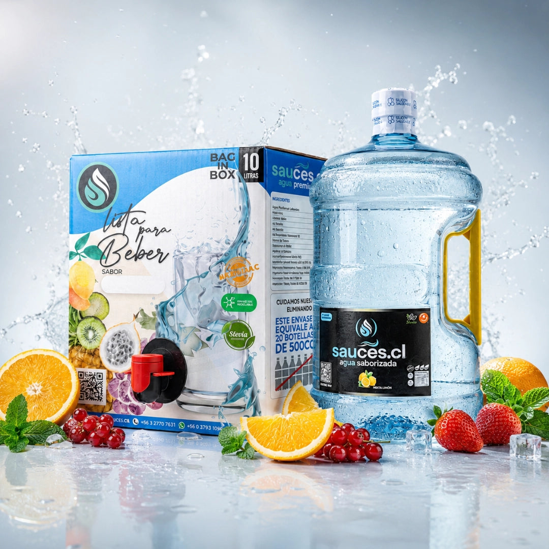 Bidón y Bag in Box de agua saborizada Sauces con frutas naturales