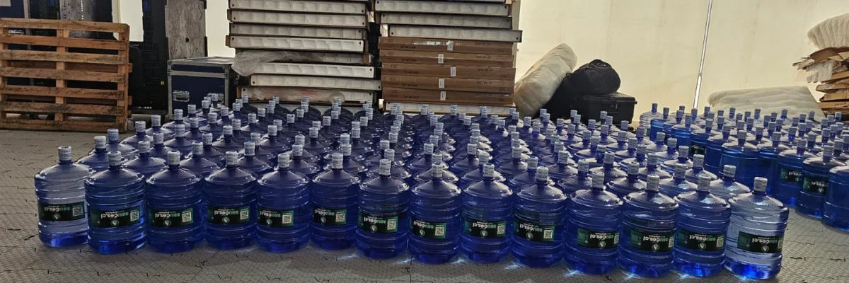 Bidones de agua Sauces en evento masivo en Espacio Riesco