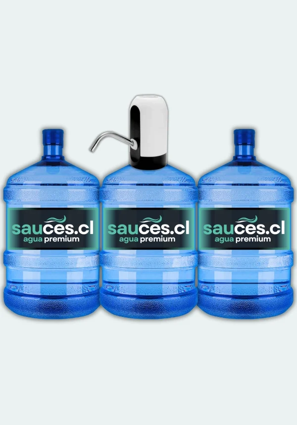 Bomba USB + 3 Bidones de Agua
