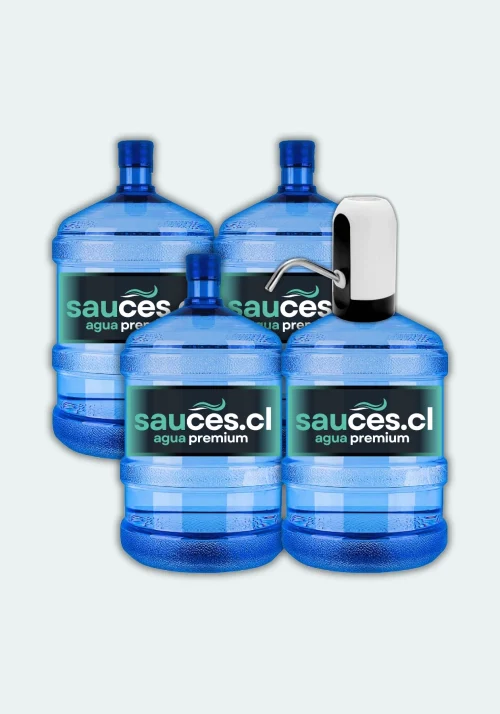 Bomba USB + 4 Bidones de Agua