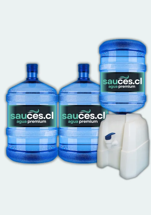 Dispensador Natural + 3 Bidones de Agua