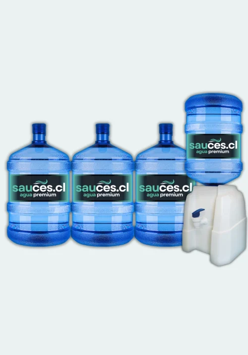 Dispensador Natural + 4 Bidones de Agua