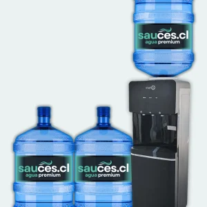 Dispensador Pedestal Ventilador + 3 Bidones de Agua