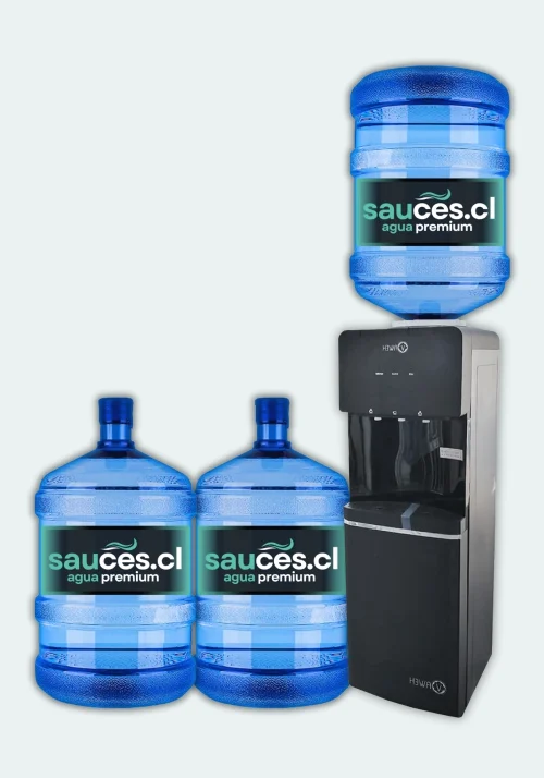 Dispensador Pedestal Compresor Premium + 3 Bidones de Agua