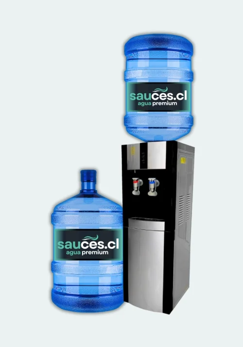 Dispensador Pedestal Ventilador + 2 Bidones de Agua