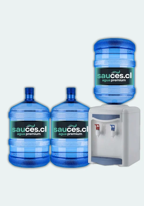 Dispensador Sobremesa Ventilador + 3 Bidones de Agua